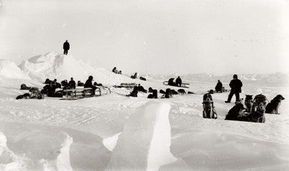 Sledge party resting on the ice
