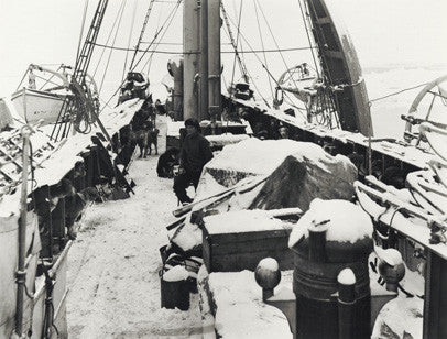 The upper deck of the Endurance after a light snow fall