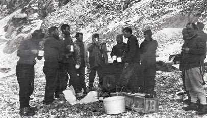 The first drink and hot food for three and a half days