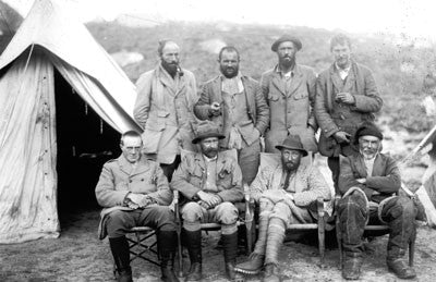 Members of the 1921 expedition at 17,300 foot camp