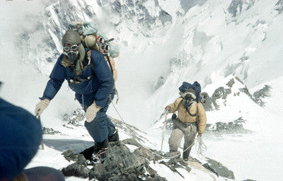 Edmund Hillary and Tenzing Norgay approaching 28,000 feet