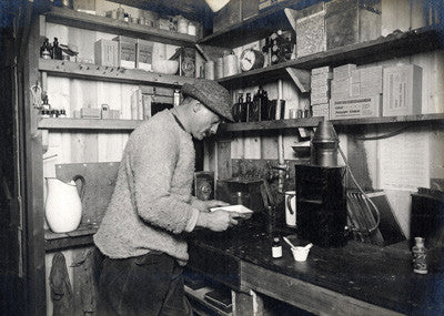 Ponting at work in his darkroom
