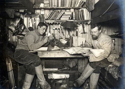 T. Griffith Taylor and Frank Debenham in cubicle