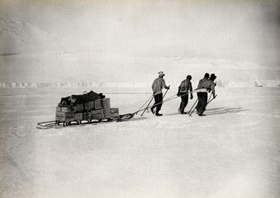 A party landing stores from the ship