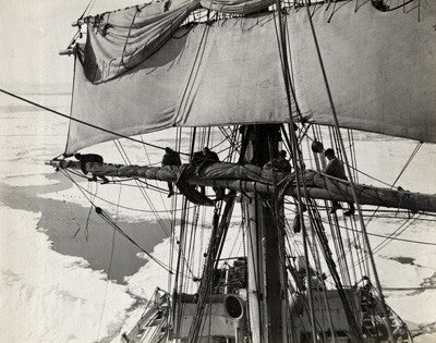 Furling the Terra Nova's mainsail in the pack