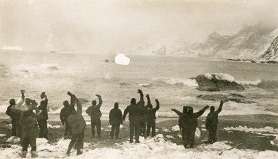 Cheering the relief boat