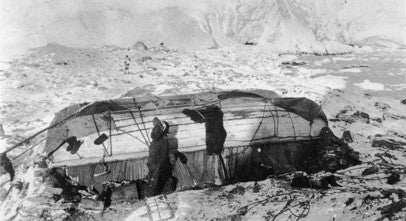 The Stancombe Wills and Dudley Docker made into a hut for shelter