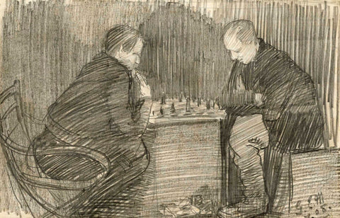 Mackay and Wild playing chess