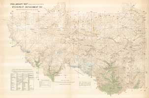 Preliminary map showing original surveys made by Mt. Everest Detachment, 1921