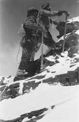 Mallory & Norton approach their highest point on Everest - 26,985 feet