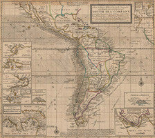 A map of the coast, countries and islands of the South Sea Company