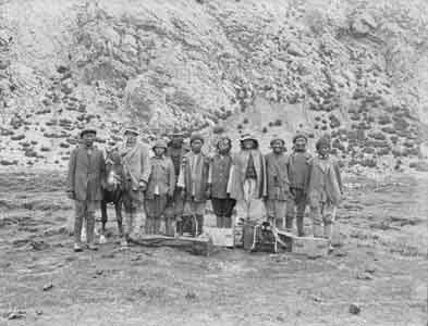 Captain Noel, photographer, and his photographic porters