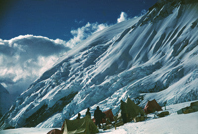 Camp V at the foot of Lhotse face looking towards the west ridge of Everest