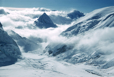 Looking down into the Western Cwm from Lhotse Face