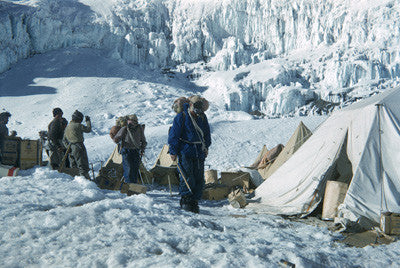 Bourdillon and Evans leave Camp IV for the first attempt at the summit