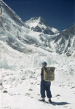 Edmund Hillary with ice pinnacles in the Khumbu Glacier