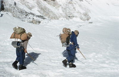 Bourdillon and Evans leave Camp IV for their attempt on Mount Everest