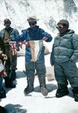 Tenzing Norgay flanked by two Sherpas