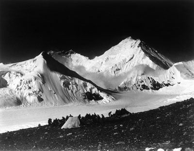 Camp at 20,000 feet with Everest in the distance