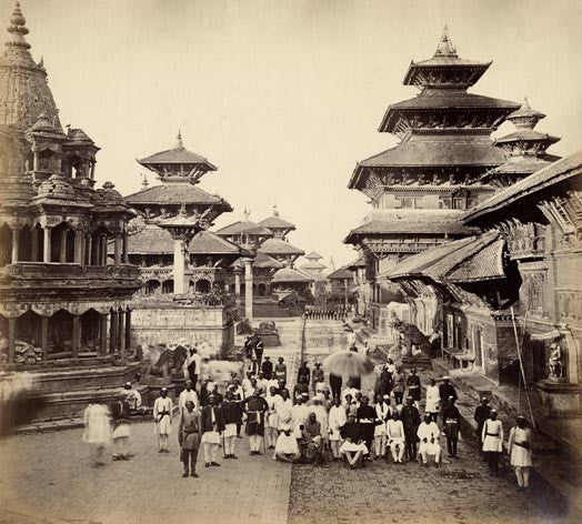 Photographic Print: Durbar Square and adjacent temples in Patan, Nepal