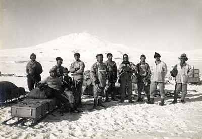 Captain Scott and Southern party. Erebus in background
