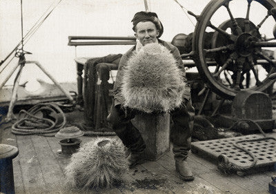 Denis Lillie with a large glass sponge