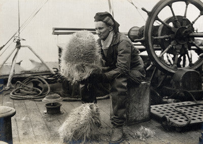 Denis Lillie with a large glass sponge