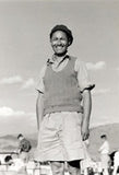 Tenzing Norgay wearing a beret and tank top