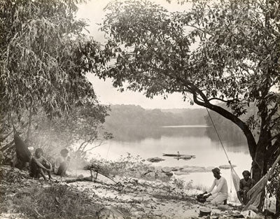 Camp at Tumatumari cataract on River Potaro