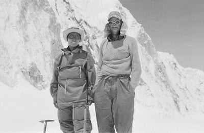Tenzing and Hillary at Camp IV after their ascent of Everest