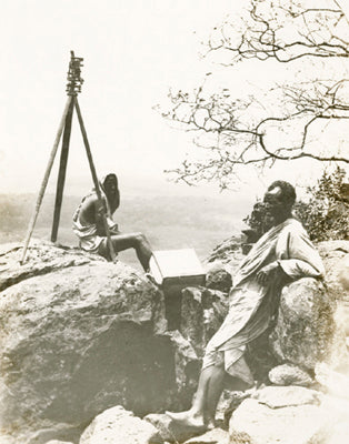 Theodolite observation on edge of Marti plateau