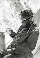 Edmund Hillary drinks tea at Camp IV after his ascent of Everest (aged 33)