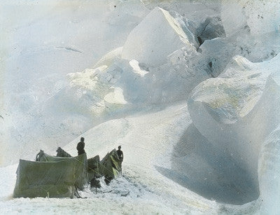 Tents amongst ice-pinnacles