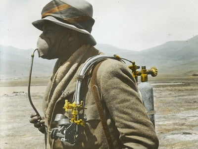 George Finch with oxygen