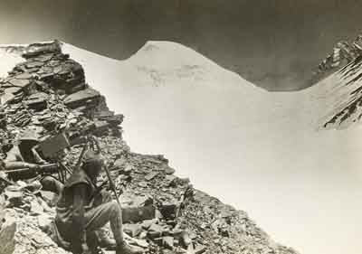 Kinematograph and mountain peaks
